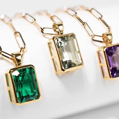 Emerald Paperclip Necklace