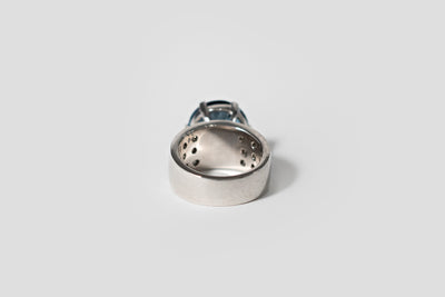 London Blue Topaz with Diamonds - 14k White Gold