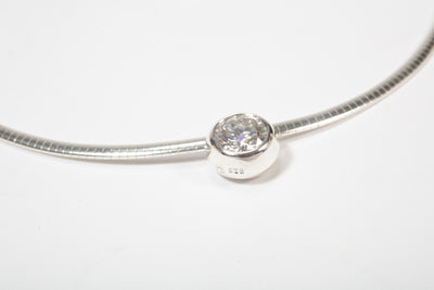 2ct Moissanite Pendant Necklace Omega Chain