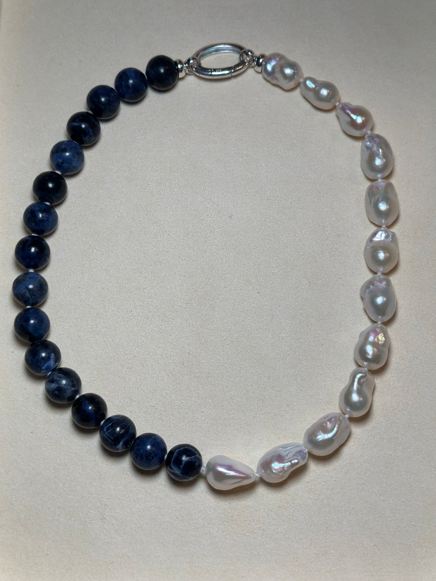 Half Blue Baroque Necklace