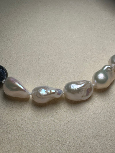 Half Blue Baroque Necklace