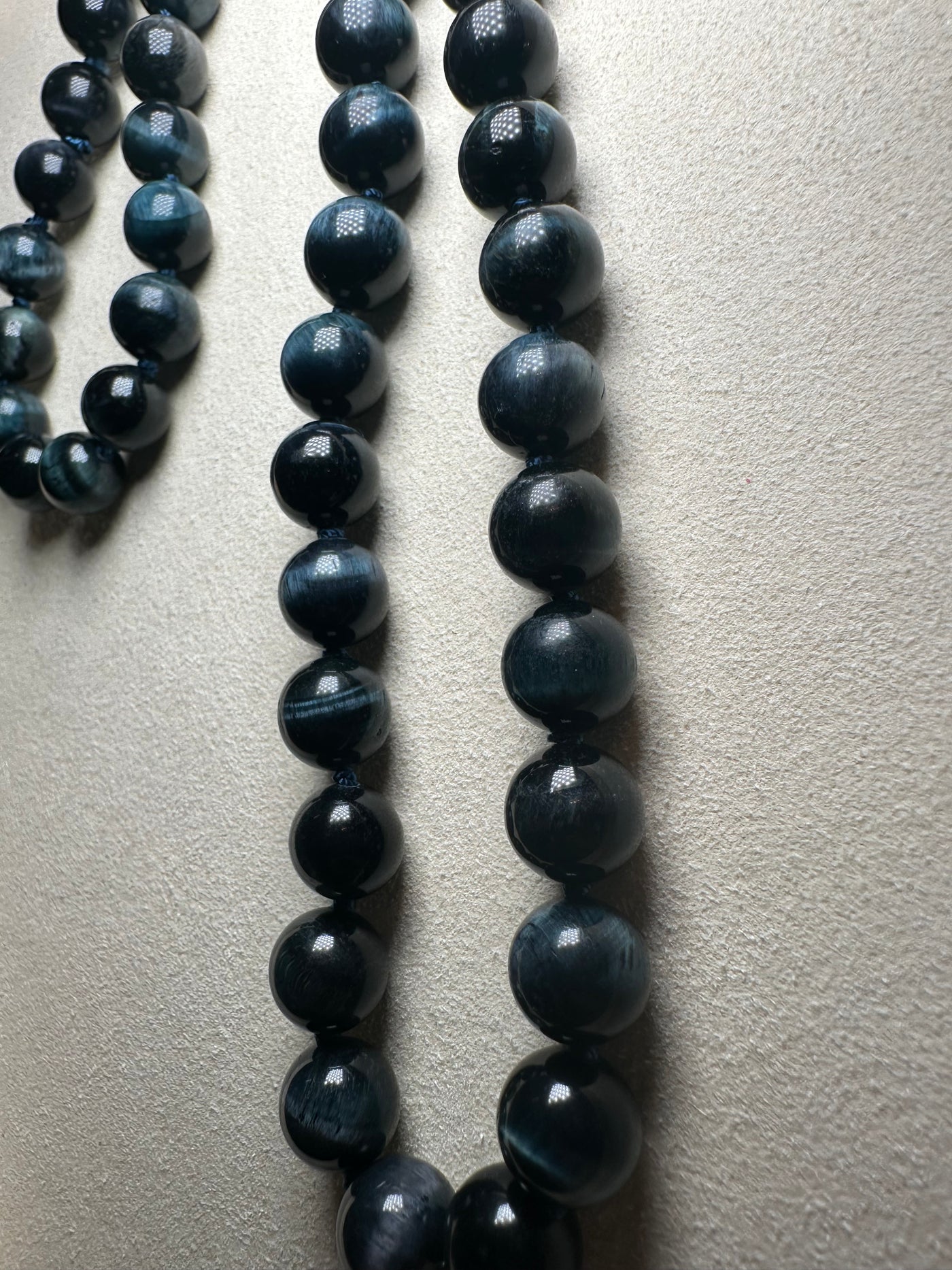 Fan Necklace - Stone Blue Tiger Eye