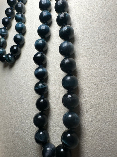 Fan Necklace - Stone Blue Tiger Eye
