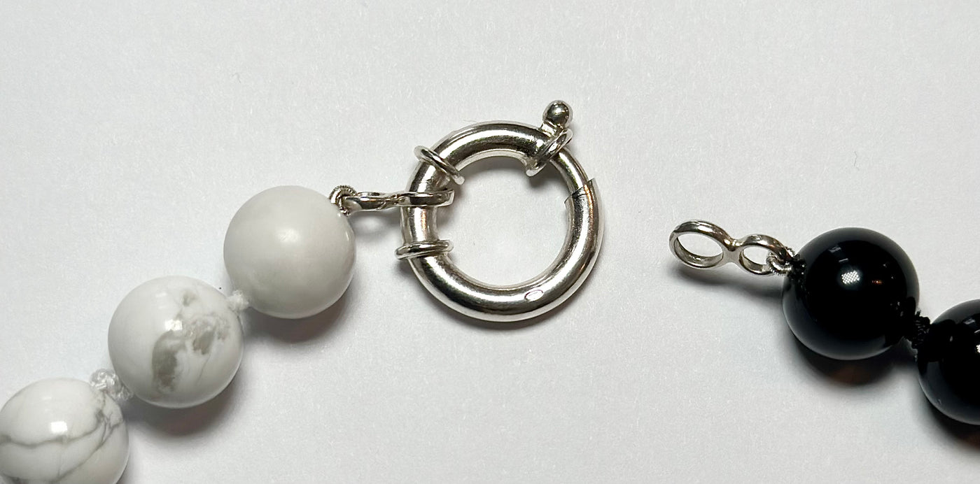 Black & Black Onyx and Howlite Necklace