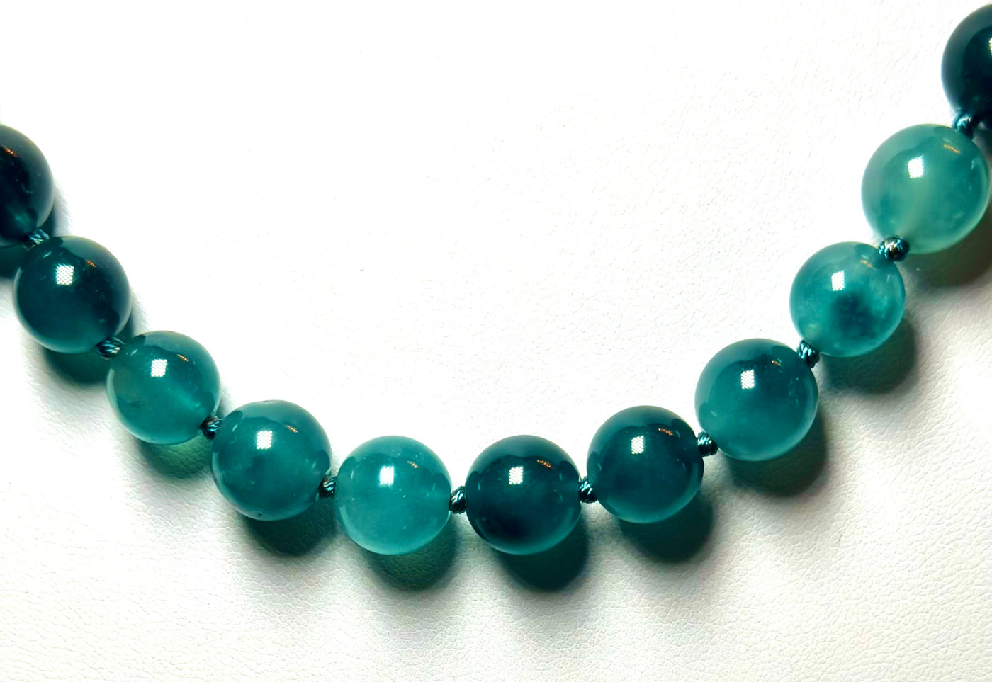 Blue Jade Necklace - 22 inches