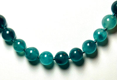 Blue Jade Necklace - 22 inches