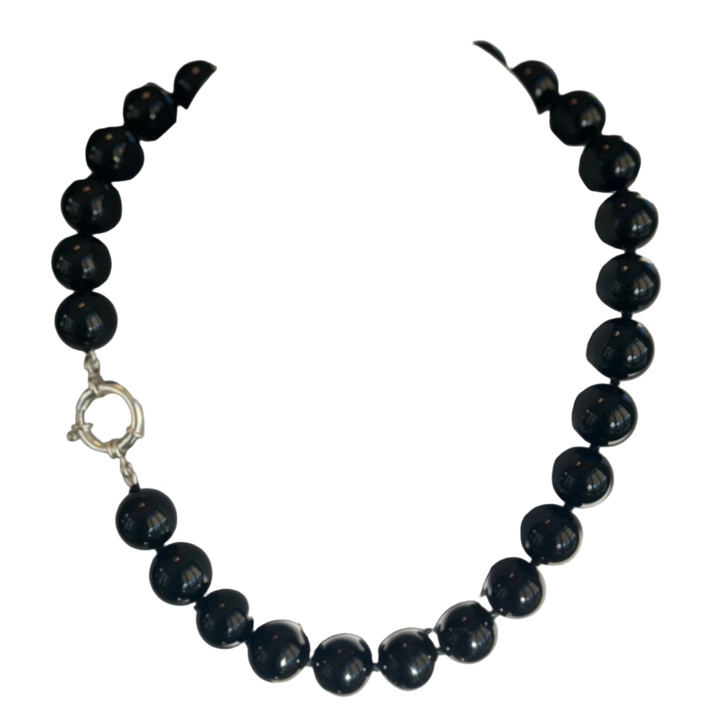 Oversized Black Onyx Necklace - 18 inches
