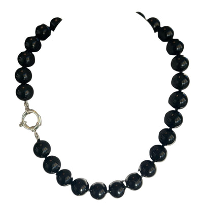 Oversized Black Onyx Necklace - 18 inches