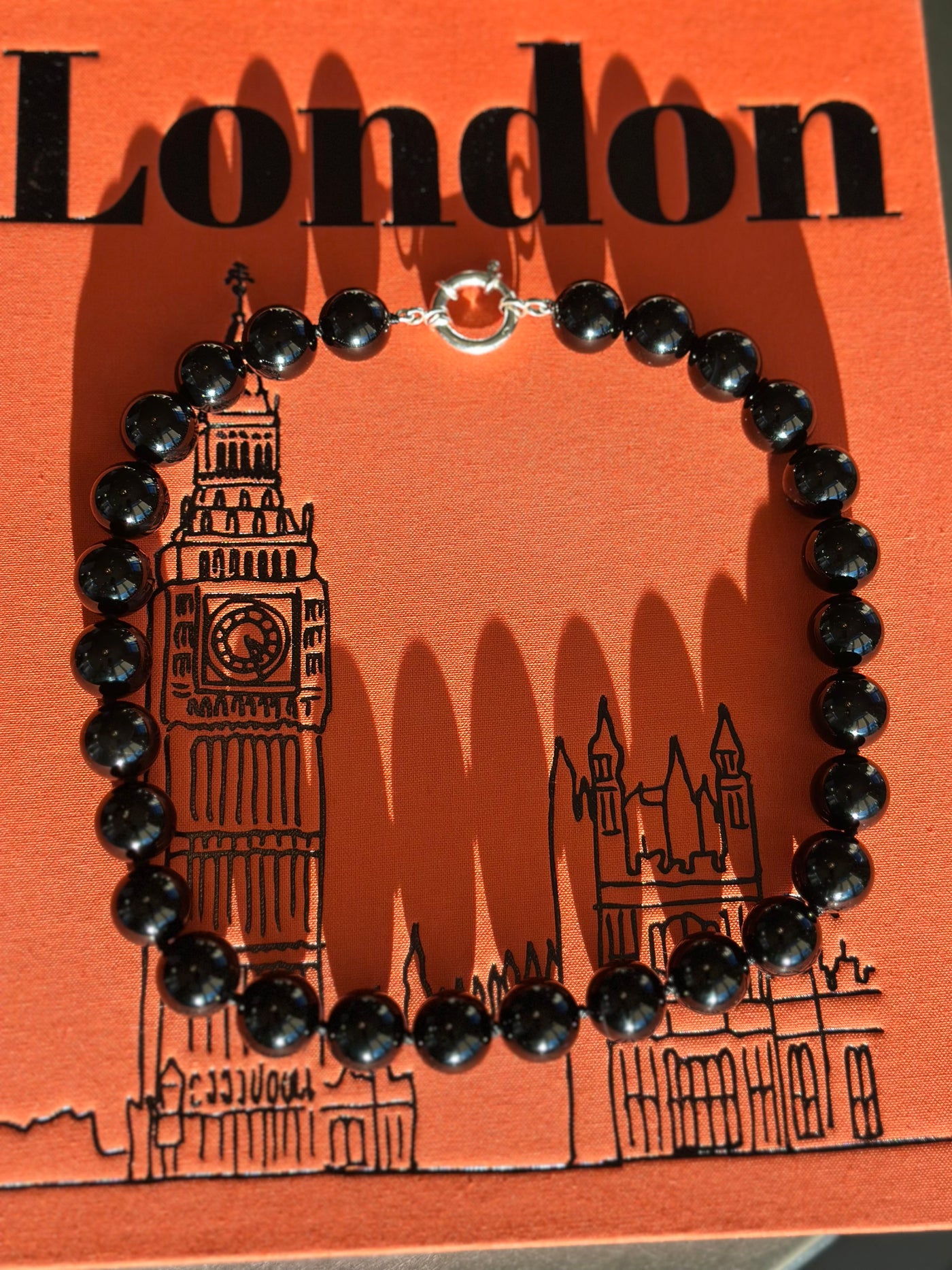 Oversized Black Onyx Necklace - 18 inches