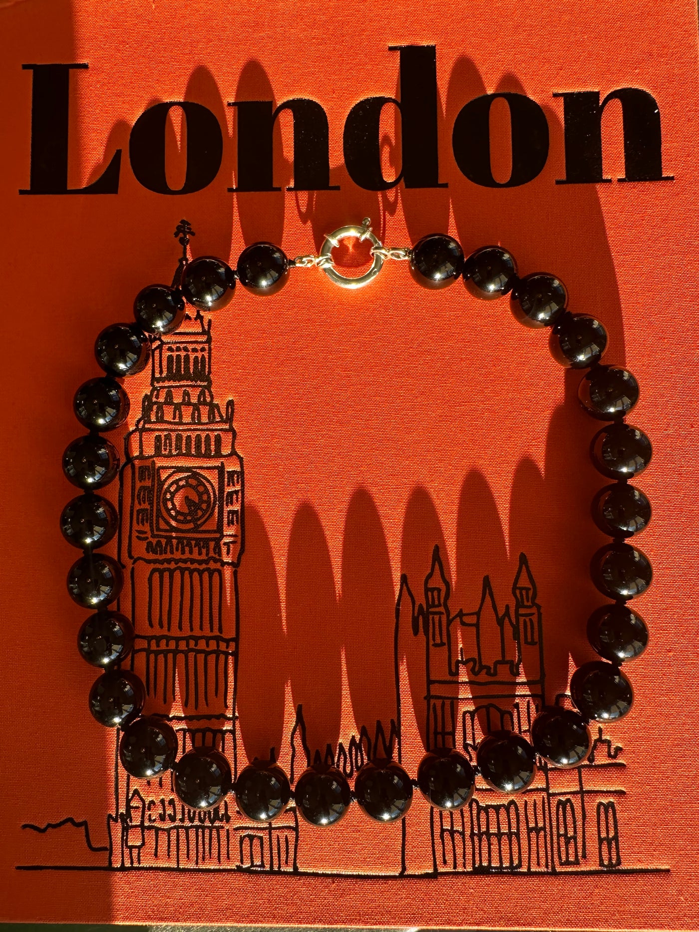 Oversized Black Onyx Necklace - 18 inches