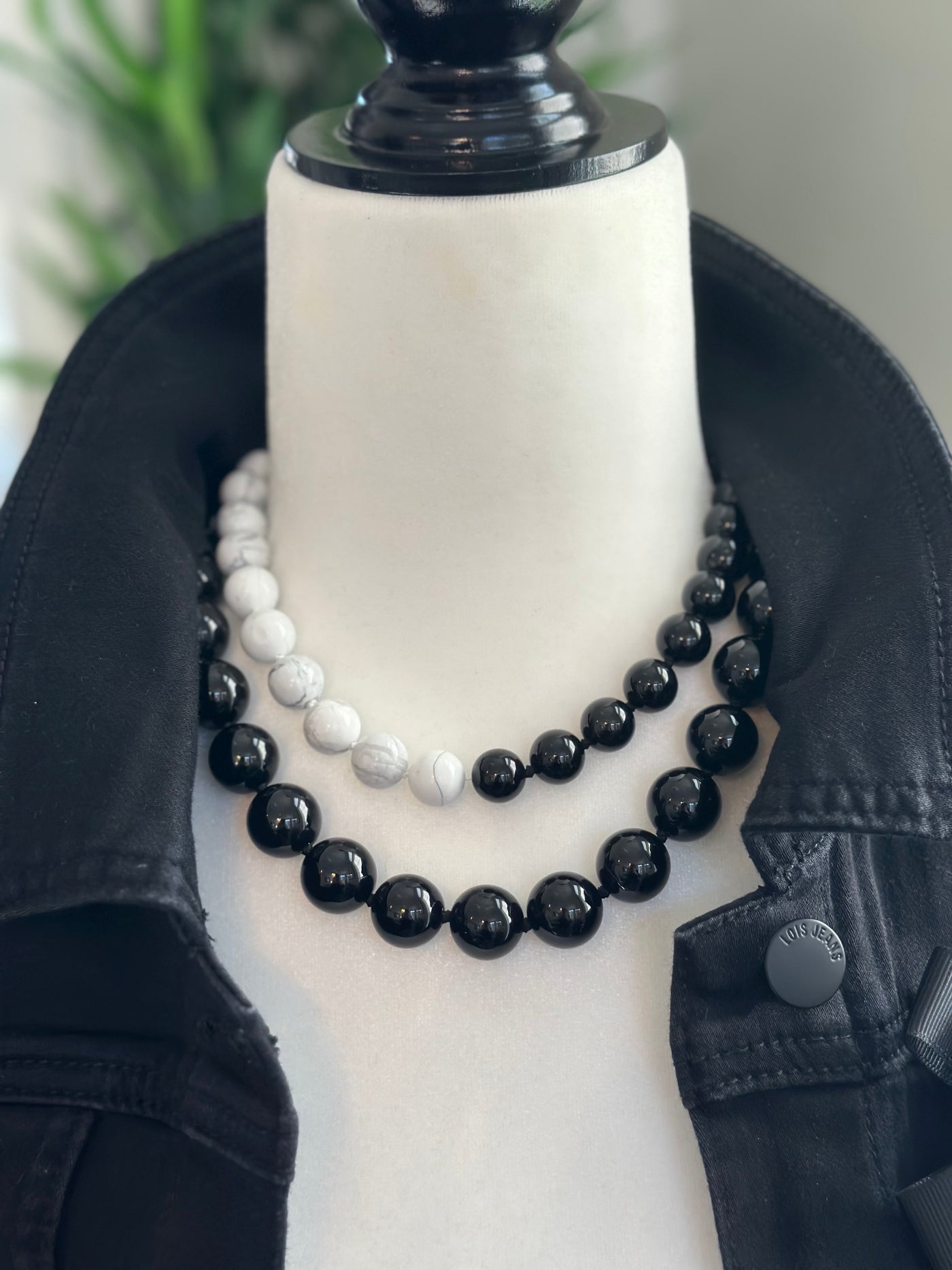 Oversized Black Onyx Necklace - 18 inches