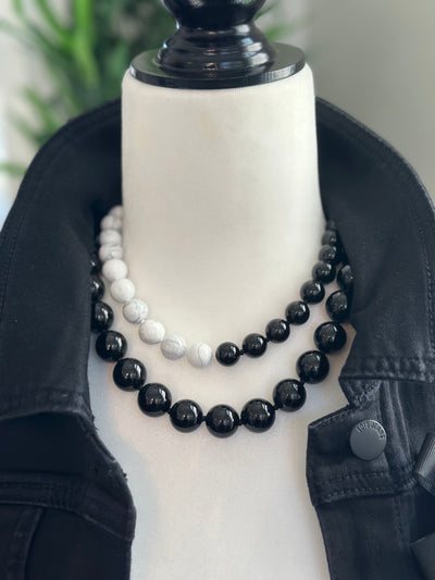 Oversized Black Onyx Necklace - 18 inches