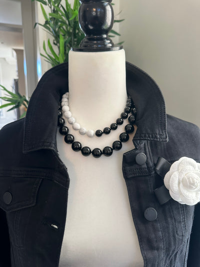 Oversized Black Onyx Necklace - 18 inches