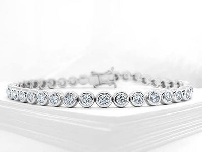 Big Bezel Sterling Silver Tennis Bracelet