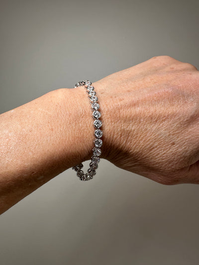 Big Bezel Sterling Silver Tennis Bracelet