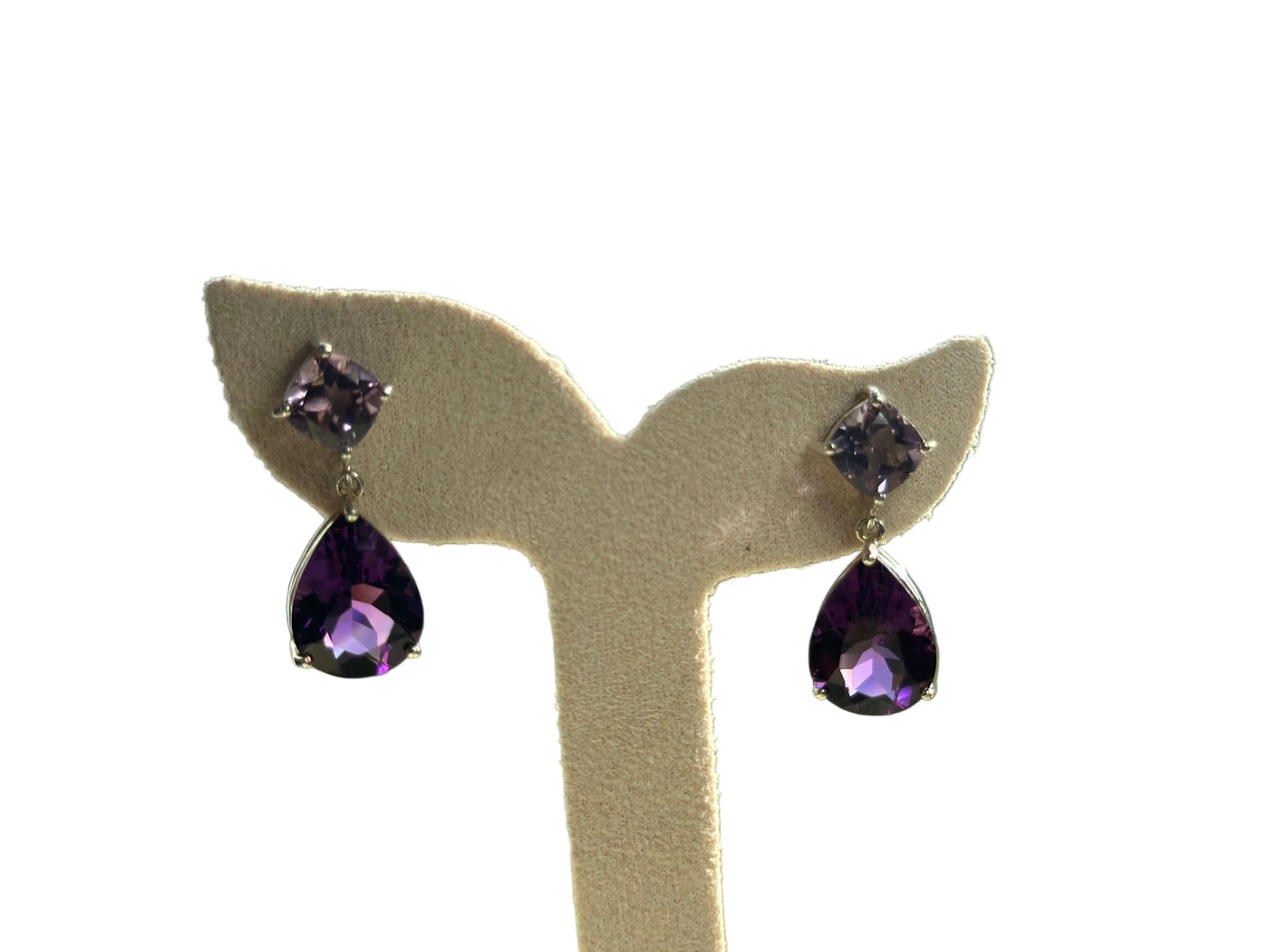 Double Drop Earrings - Lavender & Purple Amethyst (Copy)