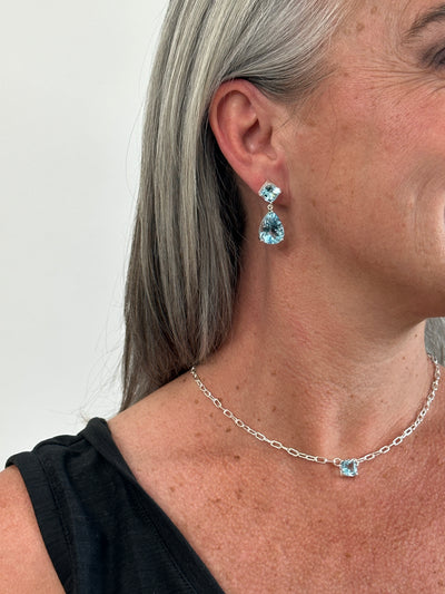 7ct Green Amethyst Drop Earrings – Sterling Silver