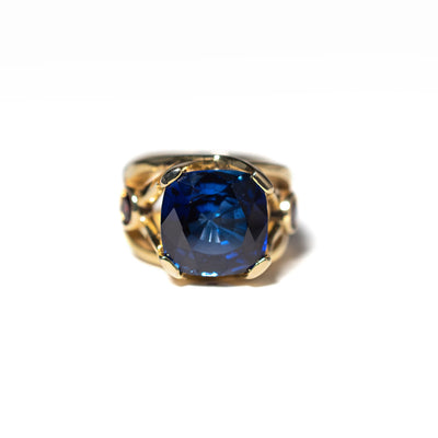 Cornflower Sapphire Cocktail Ring - Made to Order