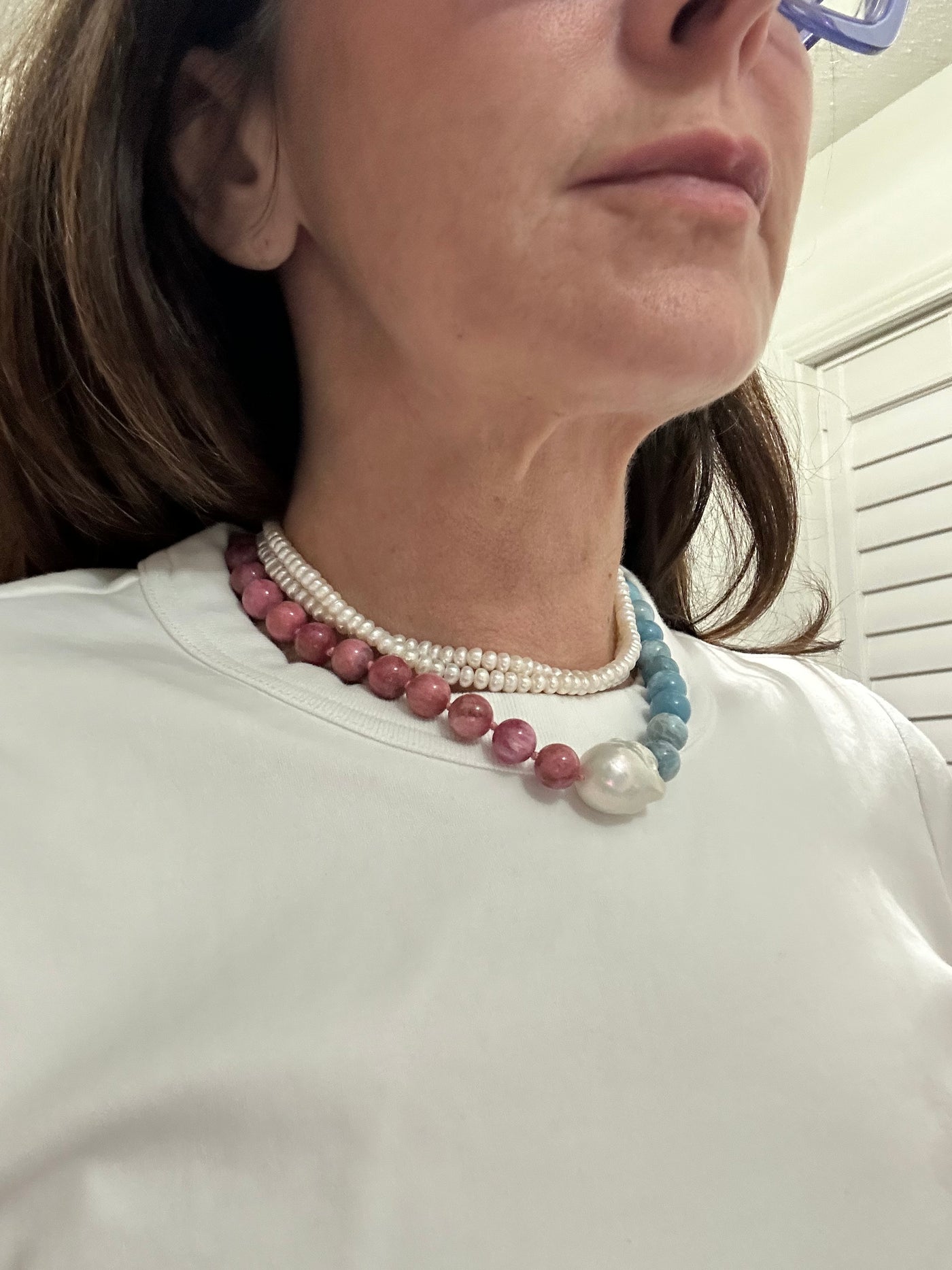 3mm Natural Pearl Necklace - Cream 15 / 16 inches