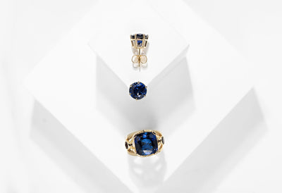 10ct Blue Sapphire Ring - 14k Yellow Gold