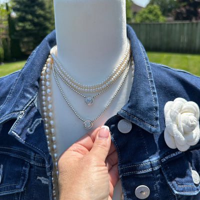 Blue Flower Cream Scarf Jean Jacket - M