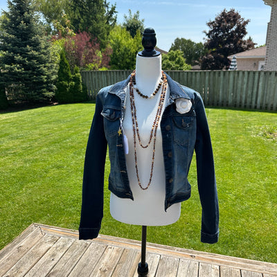 Multi Coloured Jean Jacket- L