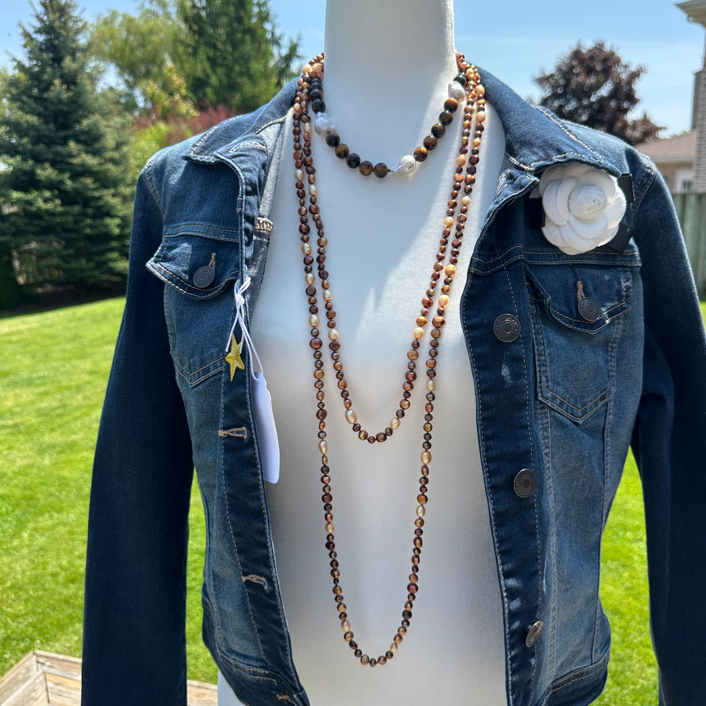 Multi Coloured Jean Jacket- L