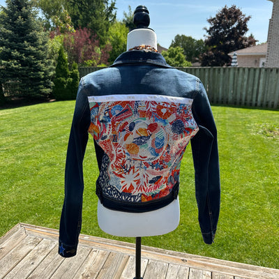 Multi Coloured Jean Jacket- L