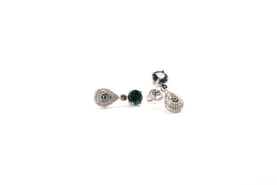 Blue and white diamond Earrings