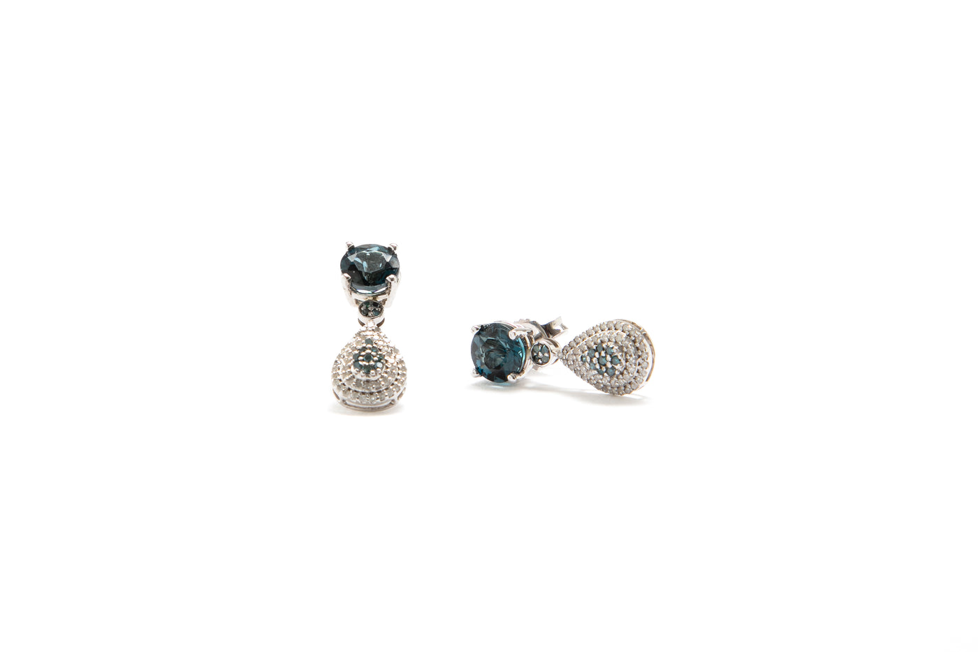 Blue and white diamond Earrings