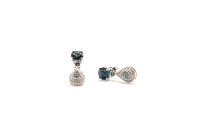 Blue and white diamond Earrings