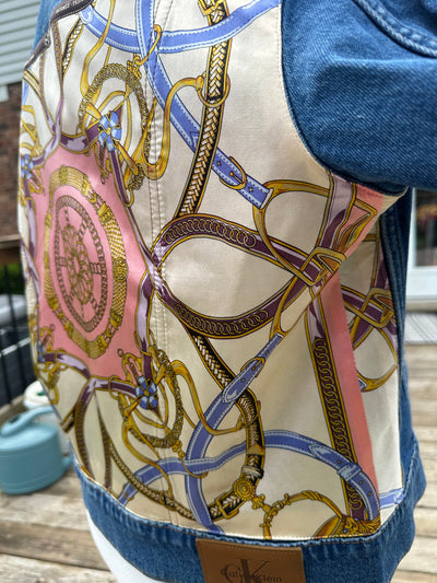 Pink Equestrian Scarf, Hermes Ribbon - M