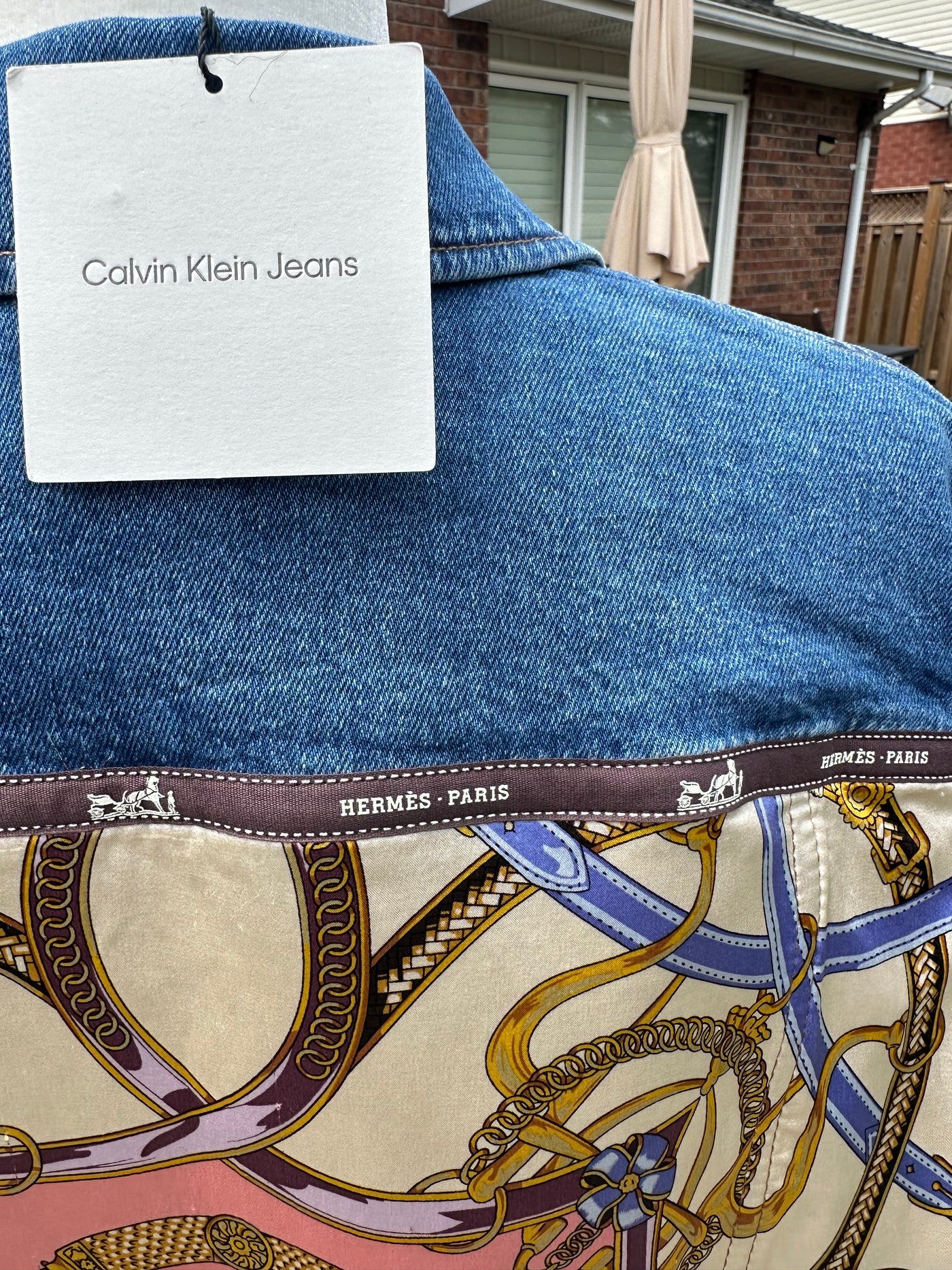 Pink Equestrian Scarf, Hermes Ribbon - M