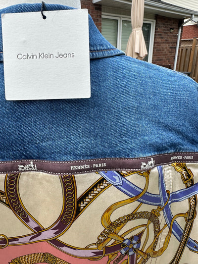 Pink Equestrian Scarf, Hermes Ribbon - M