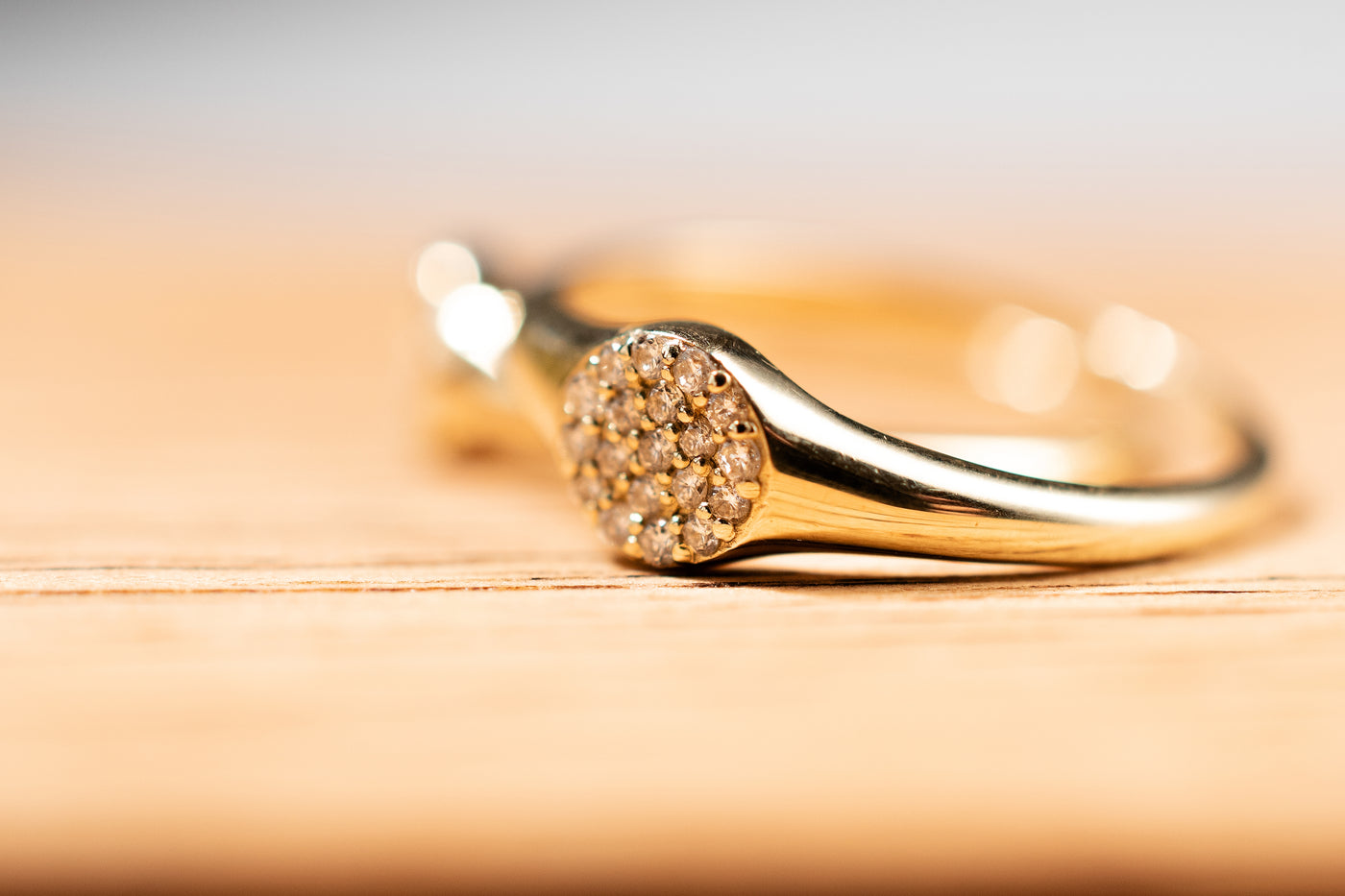 Pave Pinky Ring – Diamonds 10k Yellow Gold