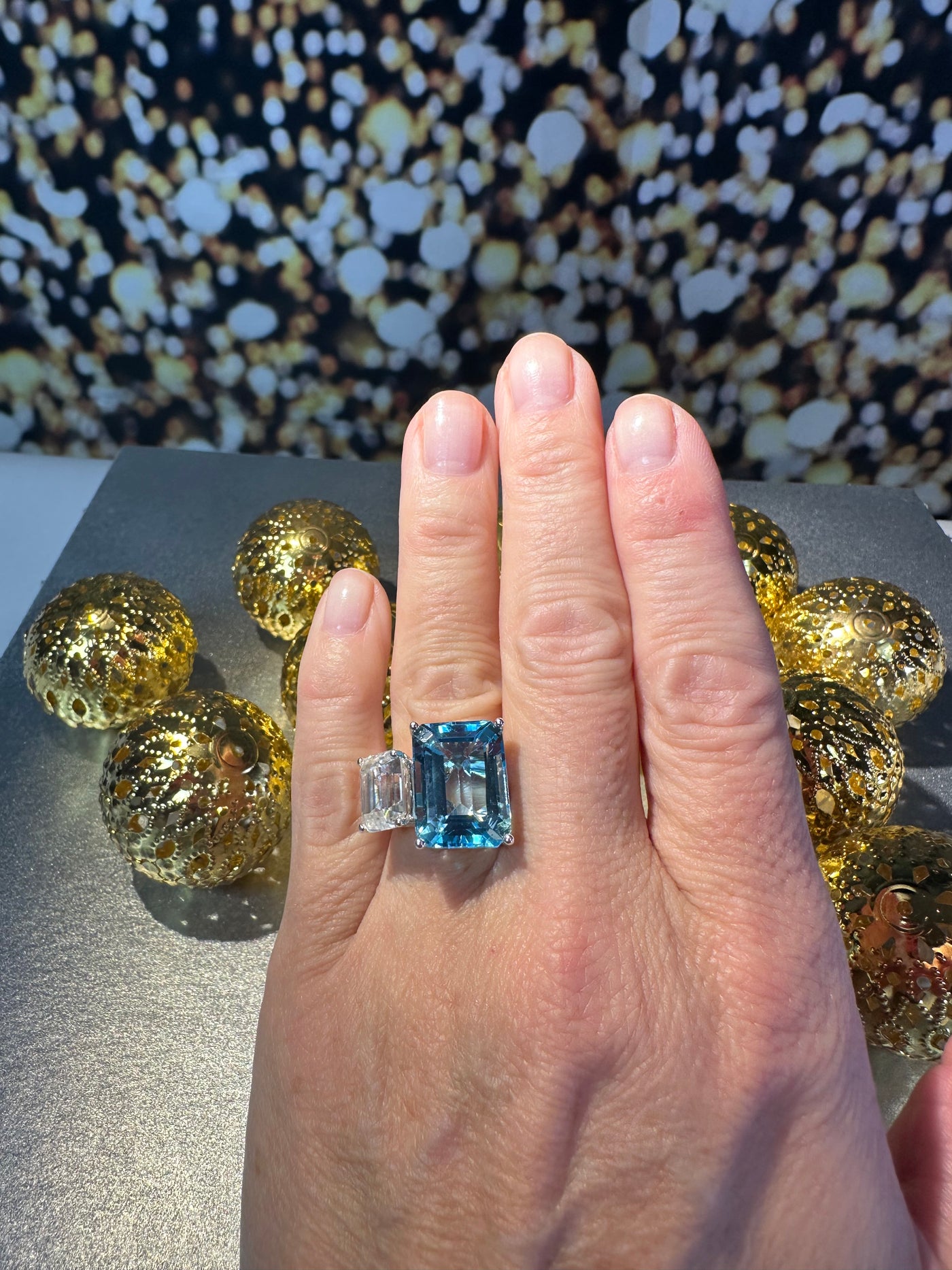 Blue Topaz Cocktail Ring