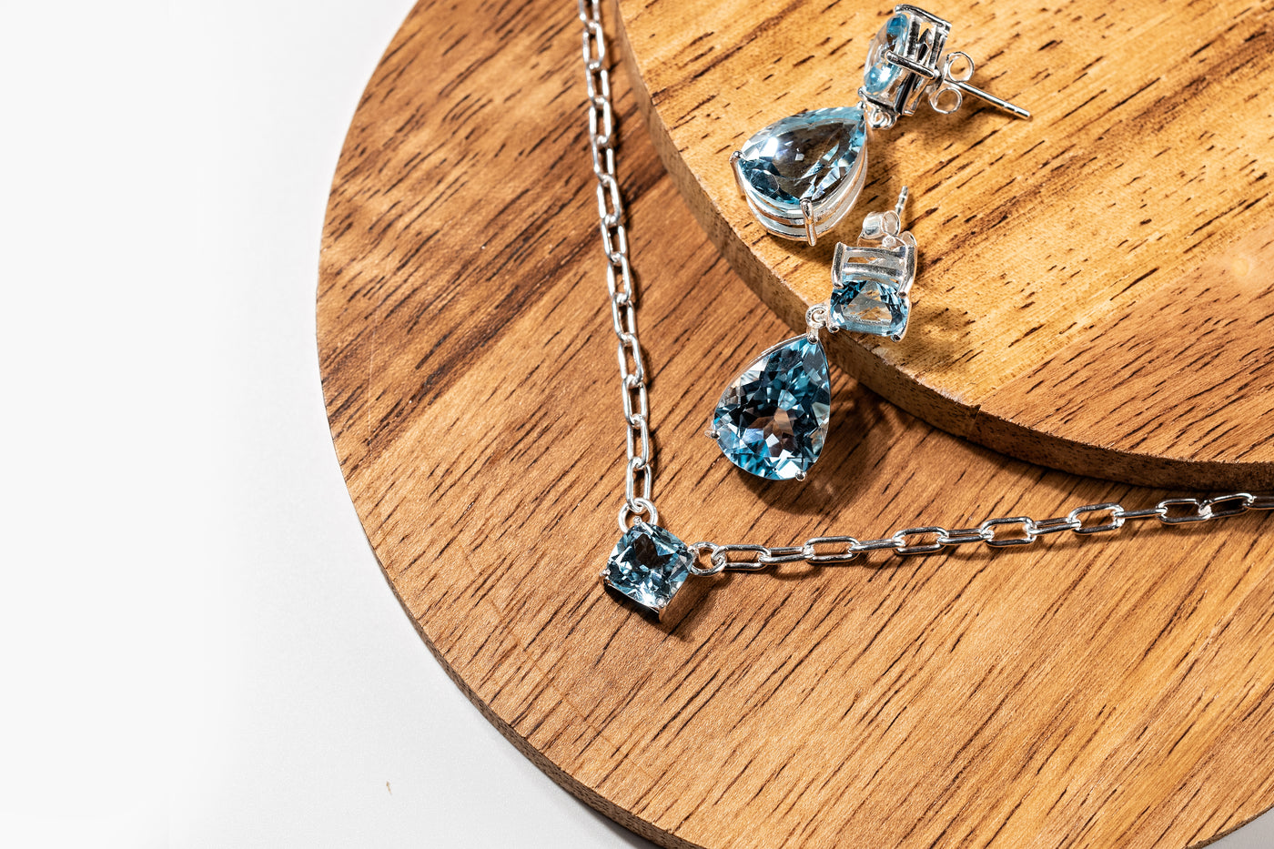 7ct Swiss Blue Topaz Drop Earrings – Sterling Silver
