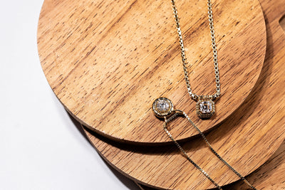 1ct Round Pendant Necklace - 10k Yellow Gold