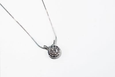 1ct Round Pendant Necklace - 10k White Gold