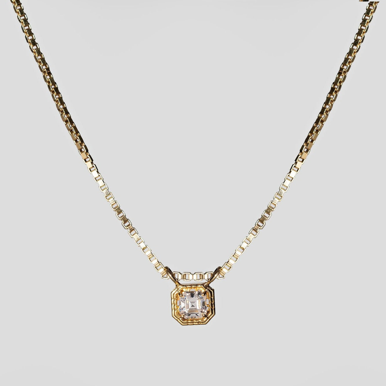 1ct Square Pendant Necklace - 14k Yellow Gold