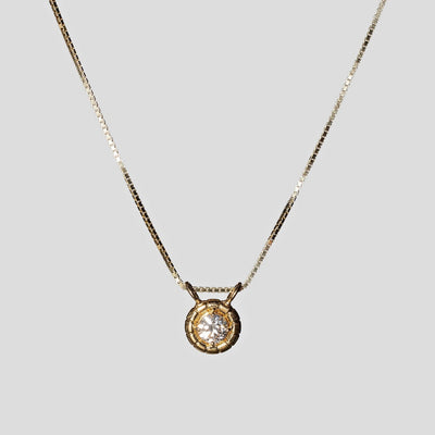 1ct Round Pendant Necklace - 10k Yellow Gold