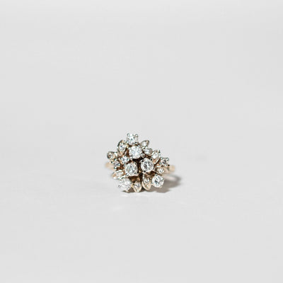 Diamond Cluster Ring - 14k Yellow Gold (vintage)