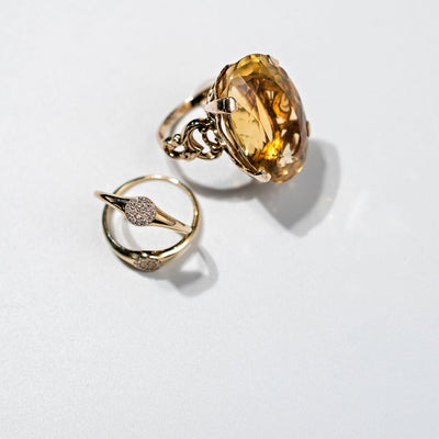 26ct Pinky Ring Citrine - 10k Gold