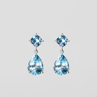7ct Swiss Blue Topaz Drop Earrings – Sterling Silver