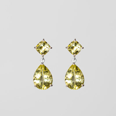 7ct Lemon Quartz Drop Earrings – Sterling Silver