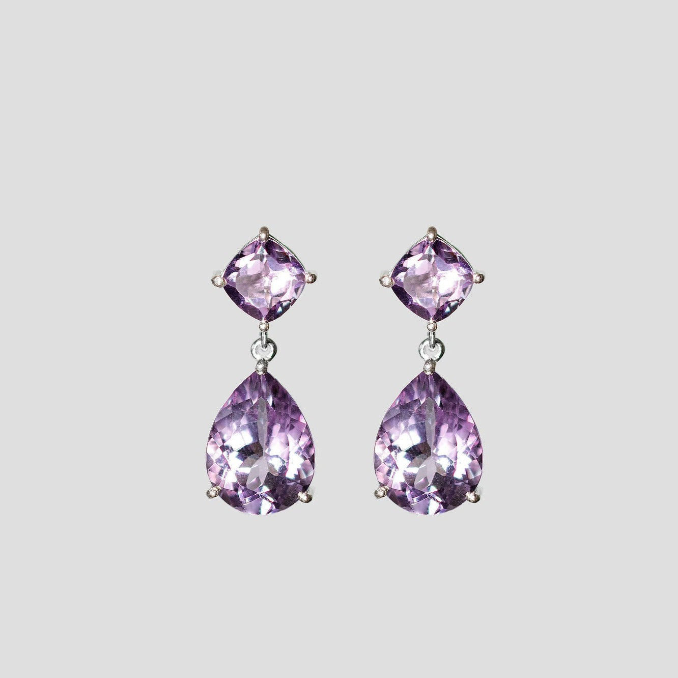 7ct Lavender Amethyst Drop Earrings – Sterling Silver