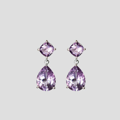 7ct Lavender Amethyst Drop Earrings – Sterling Silver