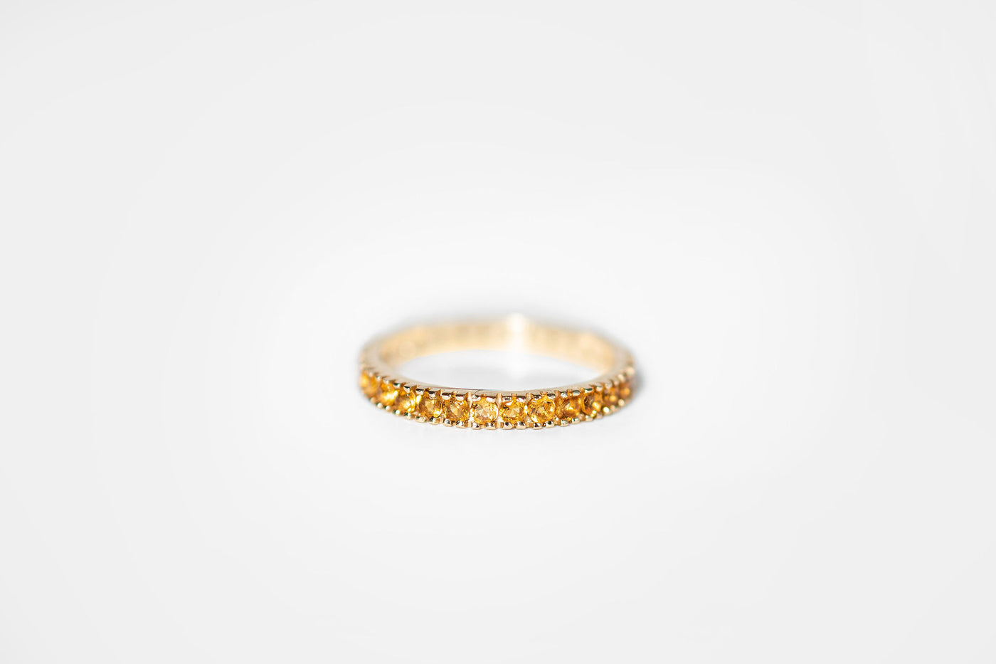 2ct Stackable Citrine Gold Rings - 14 Yellow Gold