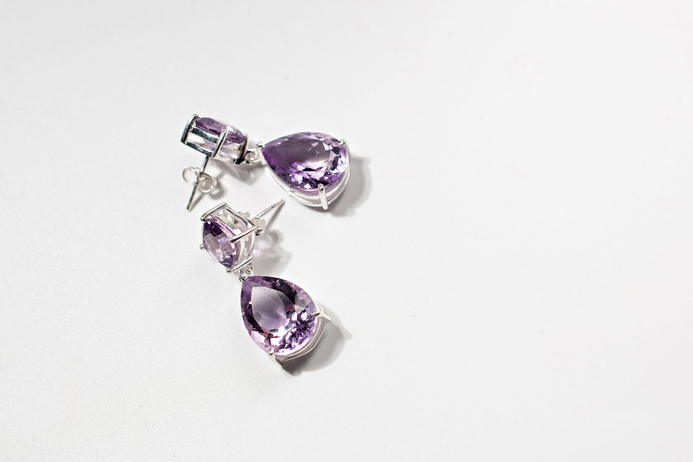 7ct Lavender Amethyst Drop Earrings – Sterling Silver