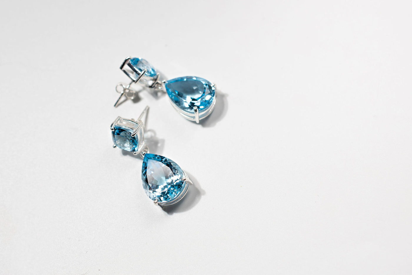 7ct Swiss Blue Topaz Drop Earrings – Sterling Silver